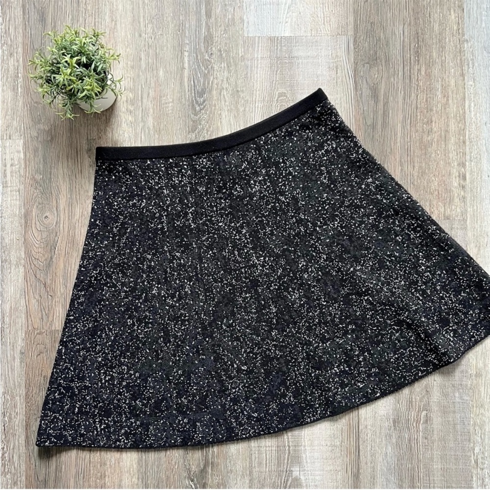 Theory Evian Lotamee Black & White Speckled Wool Blend Skirt - Picture 2 of 5